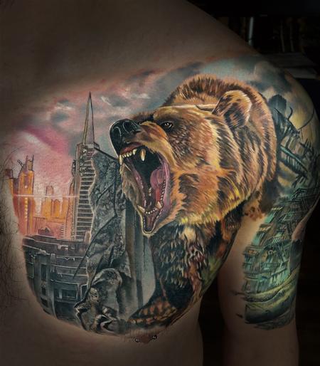 Tattoos - SF Apocalyptic Grizzly   - 137277